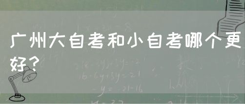 广州大自考和小自考哪个更好？(图1)