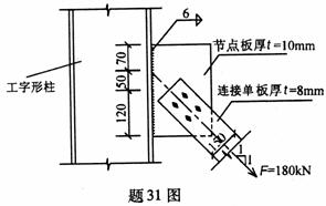 全国2008年4月高等教育自学考试钢结构试题(图1) 全国2008年4月高等教育自学考试钢结构试题(图1)