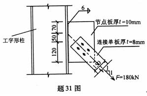 全国2008年4月高等教育自学考试钢结构试题(图3) 全国2008年4月高等教育自学考试钢结构试题(图3)