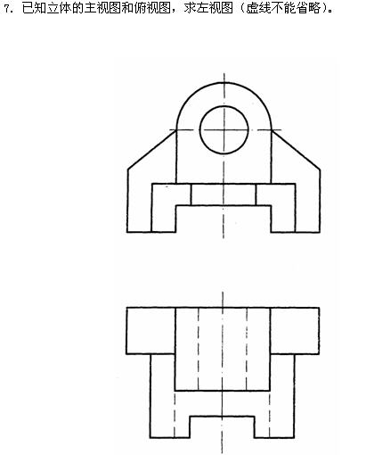 全国2010年4月高等教育自学考试工程制图试题(图6)
