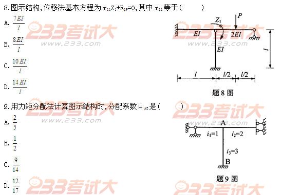 全国2011年4月高等教育自学考试结构力学(一)试题(图3)